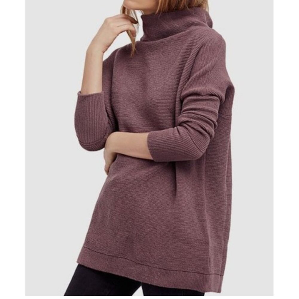 Free People Women's Small Heavy Knit Ribbed Slouchy Tunic